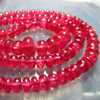 16 Inches Full Strand - AAAA - Natural Longido Ruby Transparent and Translucent Rondelles Beads Huge size - 4 - 7 mm Finest Rubies